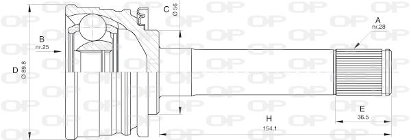 OPEN PARTS Шарнирный комплект, приводной вал CVJ5560.10